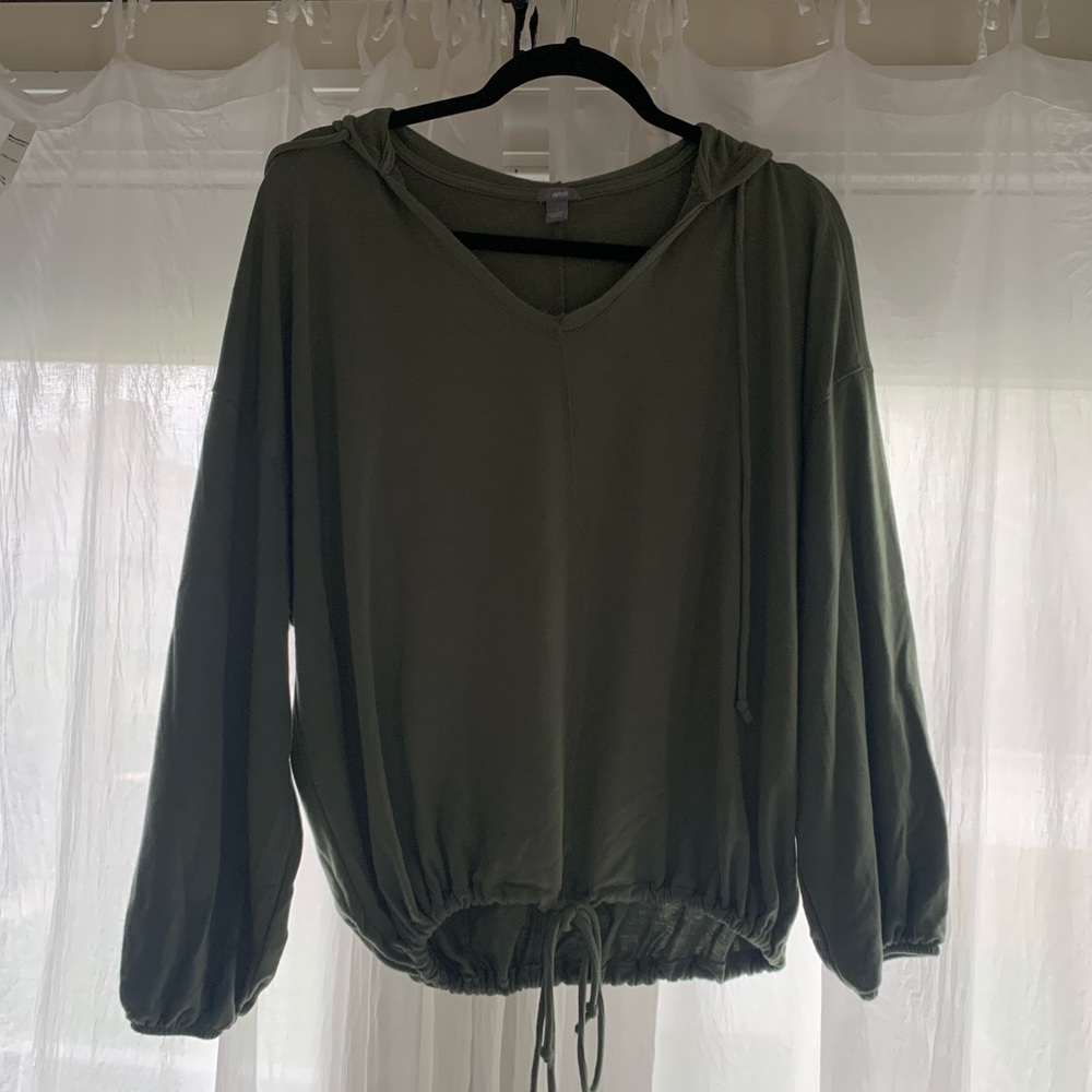 Aerie Olive Green Hooded Shirt